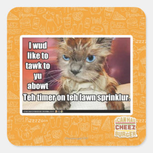 Lawn Sprinklur Timer Square Sticker