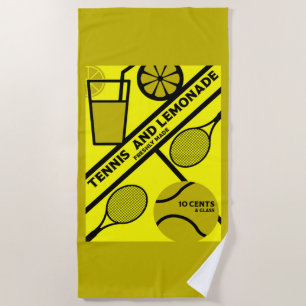 Lawn Tennis Player Graphic Art    Beach Towel