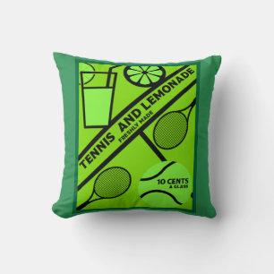 Lawn Tennis Player Graphic Art    Cushion