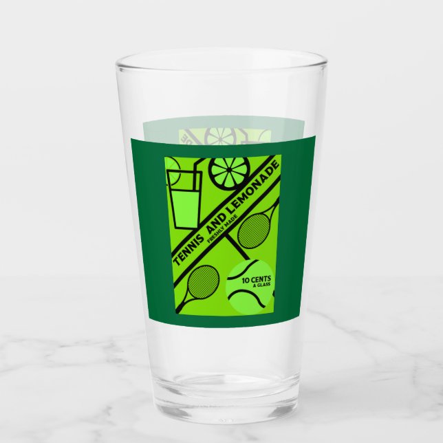Lawn Tennis Player Graphic Art  Glass (Front)