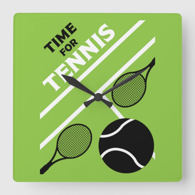 Lawn Tennis Players   Square Wall Clock (Front)