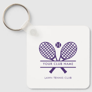 Lawn Tennis Team Purple Any Colour Custom Players Key Ring