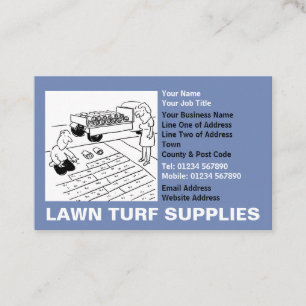 Lawn Turf Supplies Cartoon Business Card