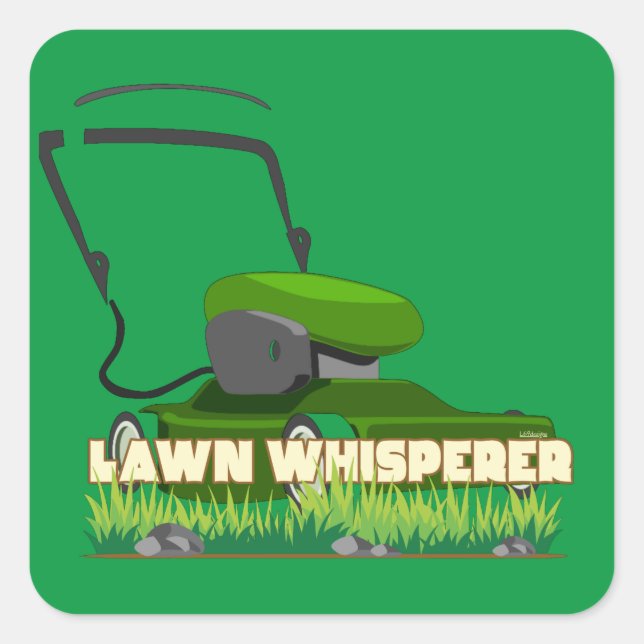 LAWN WHISPERER funny gardening gift                Square Sticker (Front)