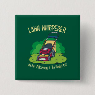 Lawn Whisperer Lawn Mower Garden Gardening 15 Cm Square Badge