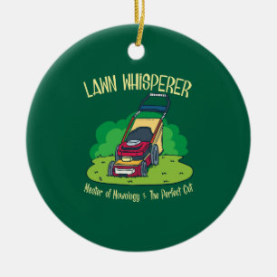 Lawn Whisperer Lawn Mower Garden Gardening Ceramic Tree Decoration