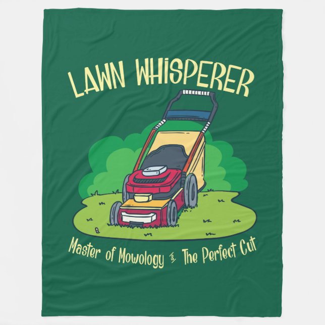 Lawn Whisperer Lawn Mower Garden Gardening Fleece Blanket (Front)
