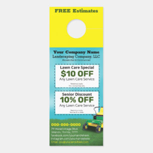 Lawncare Landscaping Grass Cutting Door Hanger