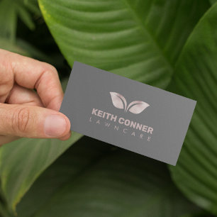 Lawncare & Landscaping Rose Gold Business Card