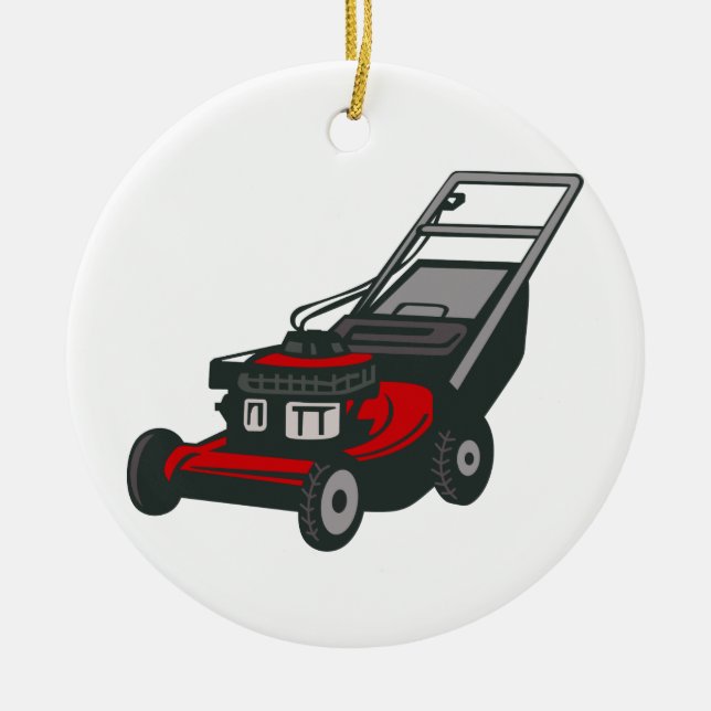 Lawnmower Ceramic Tree Decoration (Front)