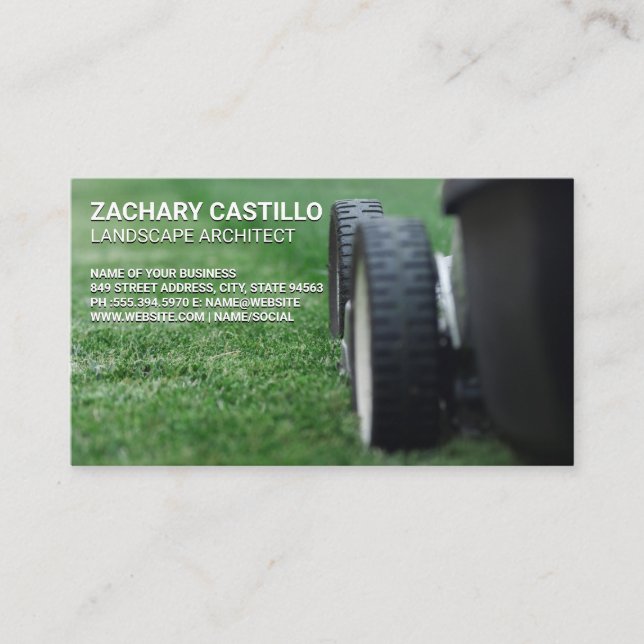Lawnmower | Fresh Cut Grass Business Card (Front)