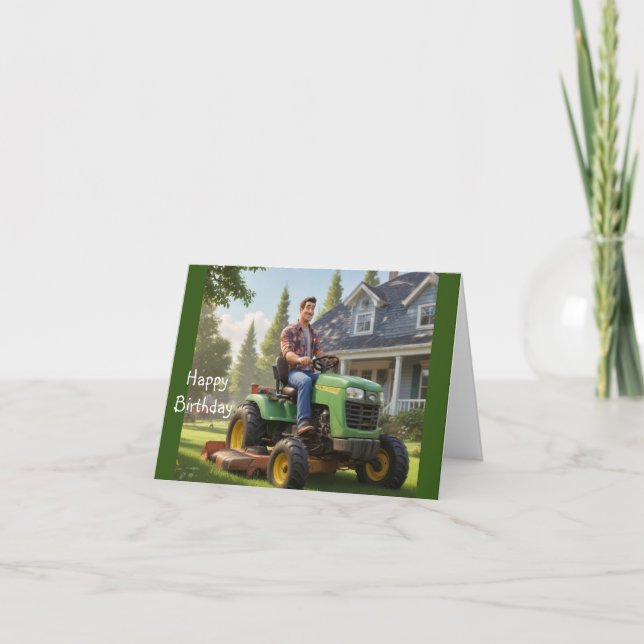 Lawnmower Man Birthday Card (Front)