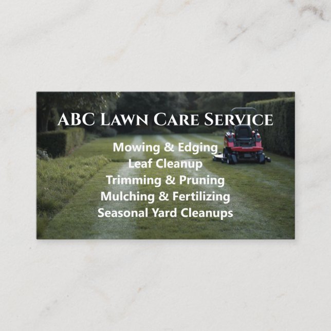 Lawnpro Premium Service Business Card (Front)