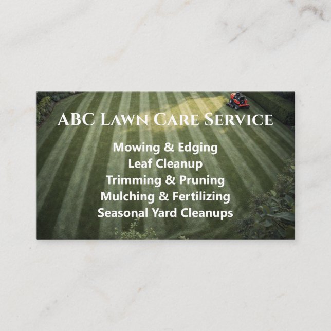 Lawnpro Premium Service Business Card (Front)