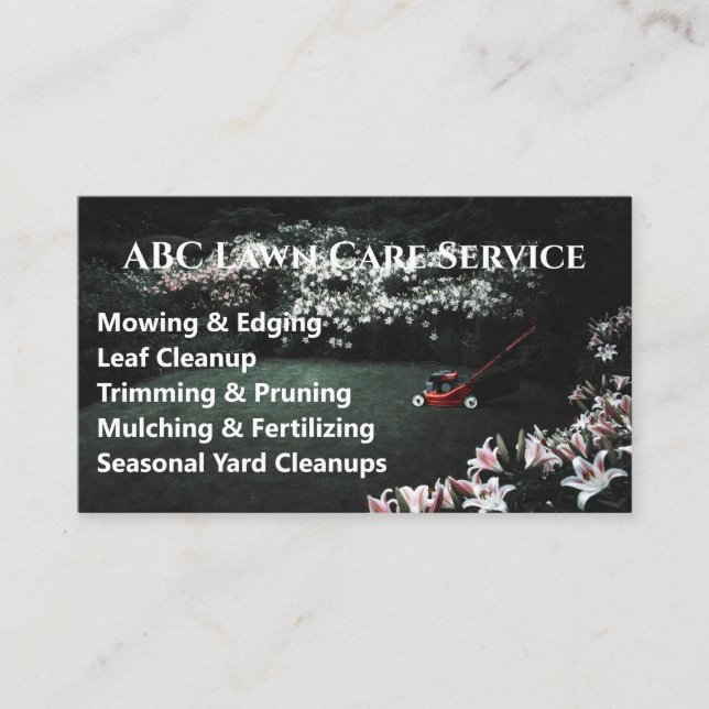 Lawnpro Premium Service Business Card (Front)