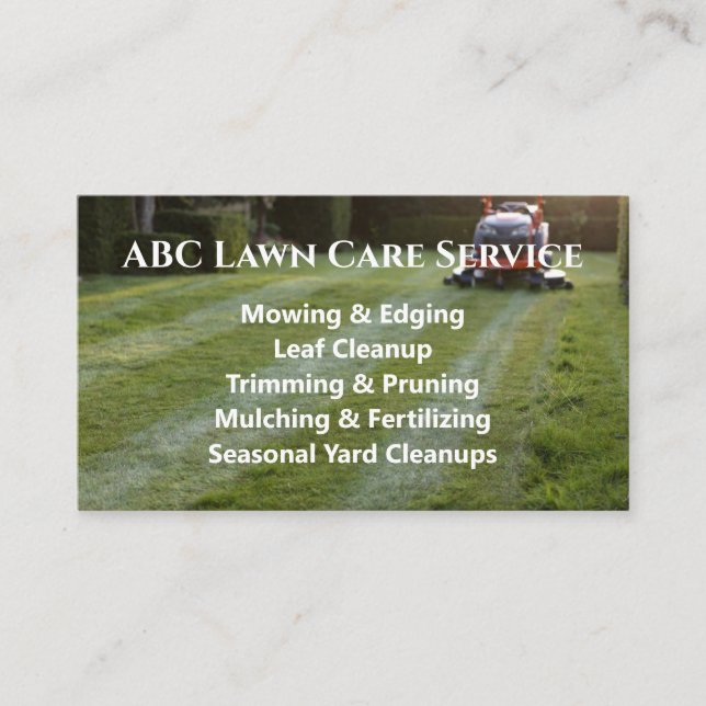 Lawnpro Premium Service Business Card (Front)