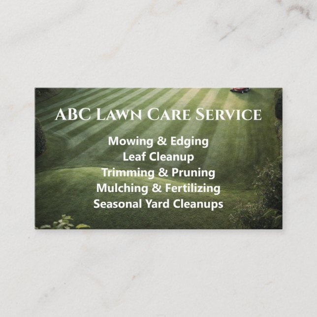 Lawnpro Premium Service Business Card (Front)