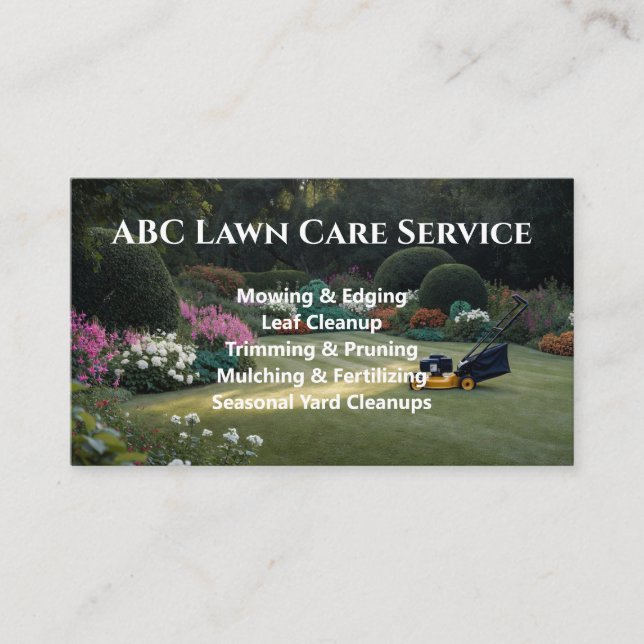 Lawnpro Premium Service Business Card (Front)
