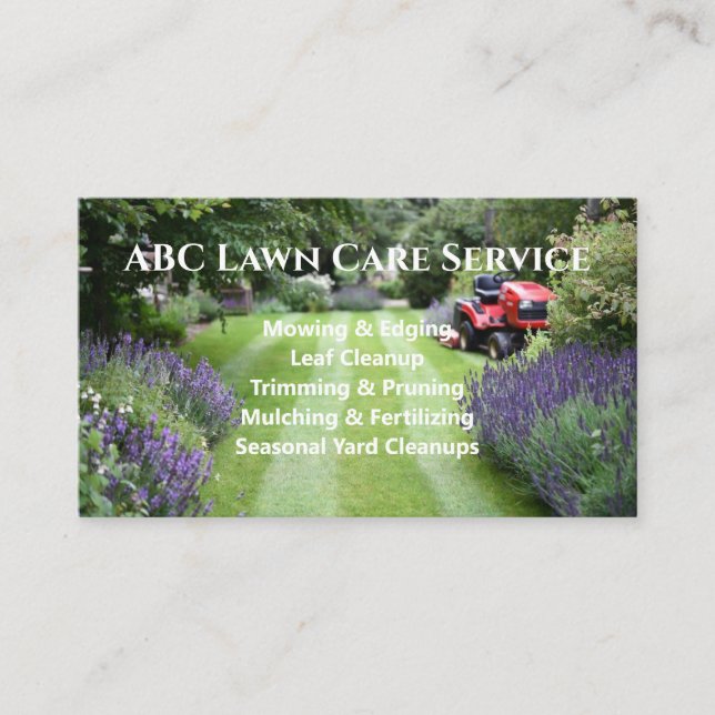 Lawnpro Premium Service Business Card (Front)
