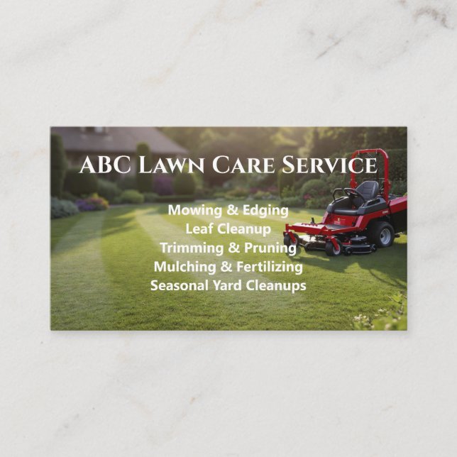 Lawnpro Premium Service Business Card (Front)