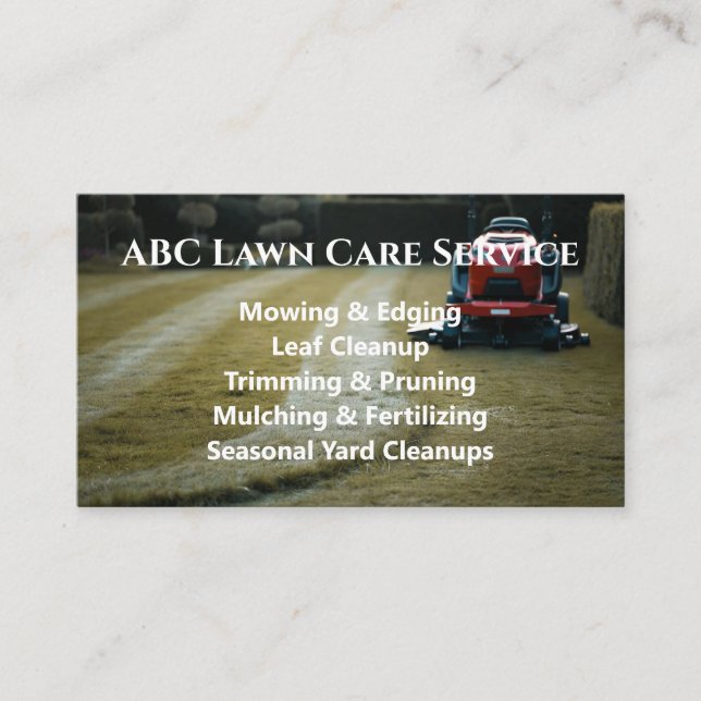 Lawnpro Premium Service Business Card (Front)