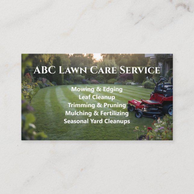 Lawnpro Premium Service Business Card (Front)