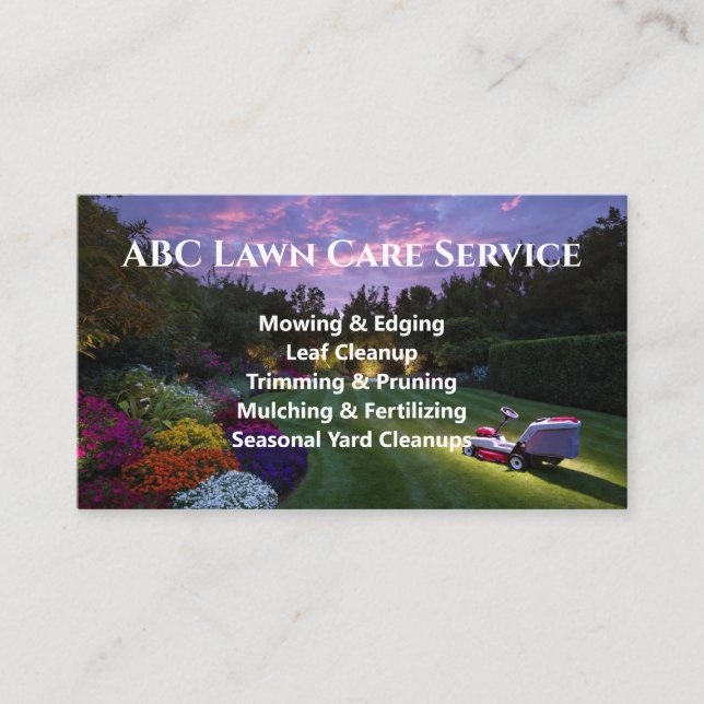 Lawnpro Premium Service Business Card (Front)