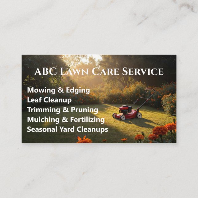 Lawnpro Premium Service Business Card (Front)