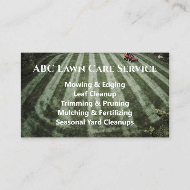 Lawnpro Premium Service Business Card (Front)