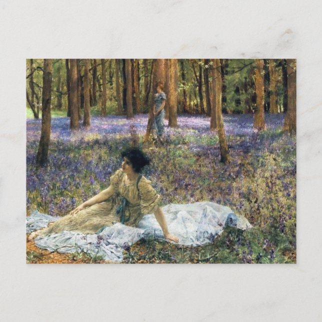 Lawrence Alma Tadema Bluebells Postcard (Front)