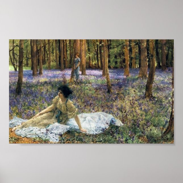 Lawrence Alma Tadema Bluebells Poster (Front)