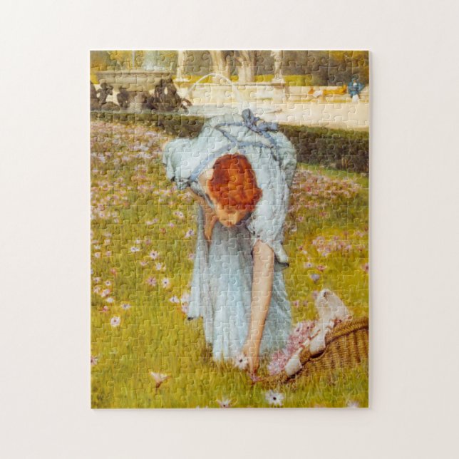 Lawrence Alma Tadema Spring in the Garden Jigsaw Puzzle (Vertical)