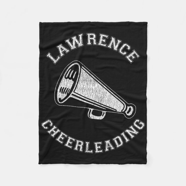 Lawrence Cheer Distressed Retro 90's Cheerleader  Fleece Blanket (Front)