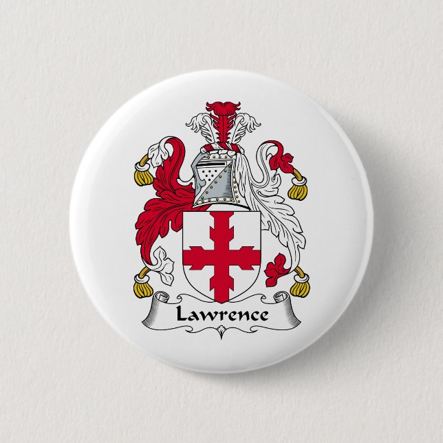 Lawrence Family Crest 6 Cm Round Badge (Front)