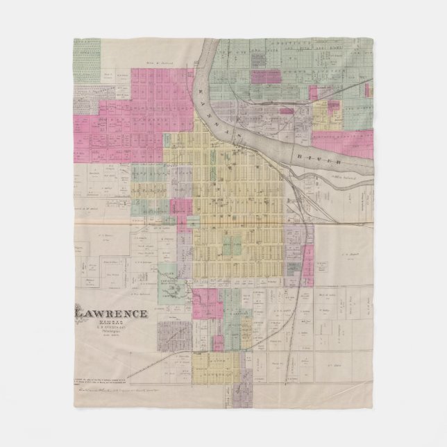 Lawrence, Kansas Fleece Blanket (Front)