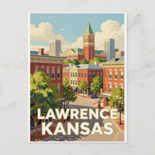 Lawrence Kansas Historic Travel Postcard