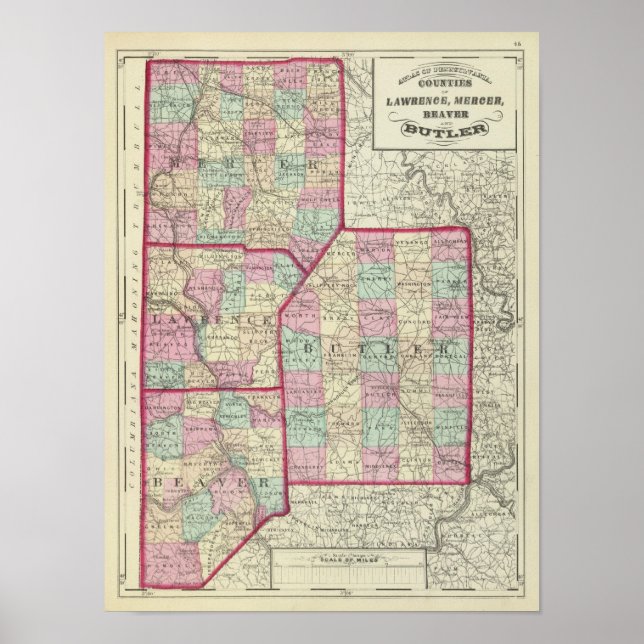 Lawrence, Mercer, Beaver, Butler counties Poster (Front)