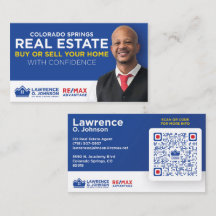 Lawrence O. Johnson Real Estate Business Cards