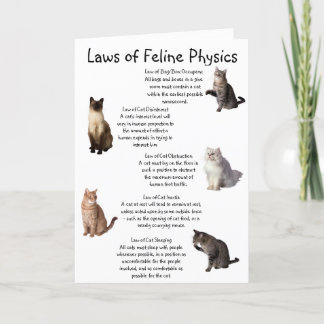 "Laws of Feline Physics" Card