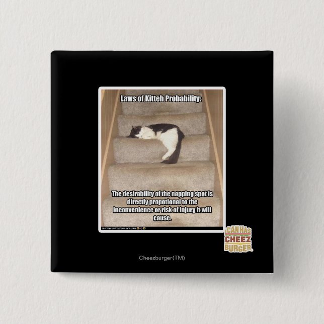 Laws of Kitteh Probability 15 Cm Square Badge (Front)