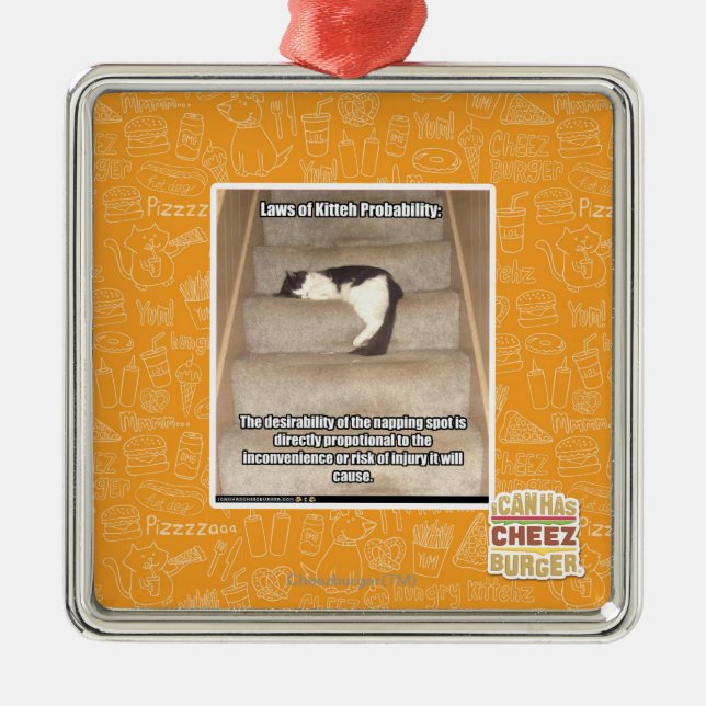 Laws of Kitteh Probability Metal Tree Decoration (Front)
