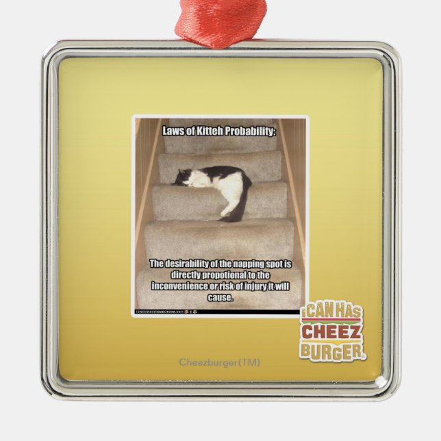 Laws of Kitteh Probability Metal Tree Decoration (Front)