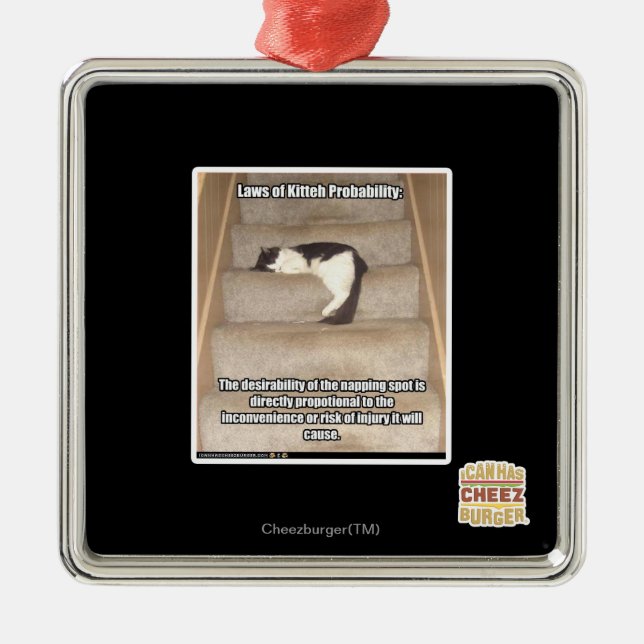 Laws of Kitteh Probability Metal Tree Decoration (Front)