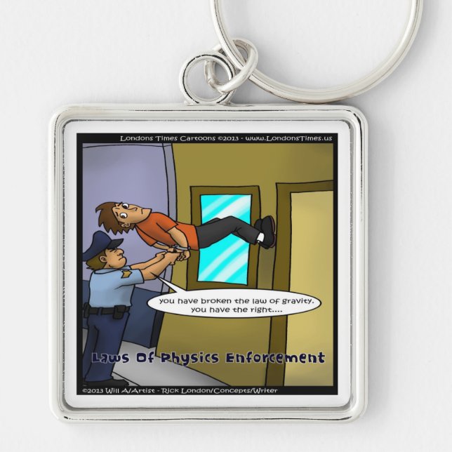Laws Of Physics & Gravity Funny Gifts & Tees Key Ring (Front)