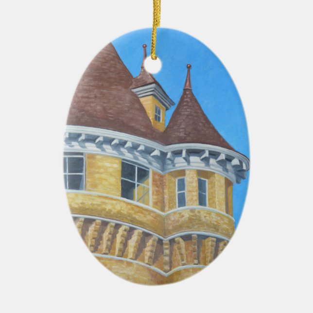 Lawson Tower Turrets Ceramic Tree Decoration (Front)