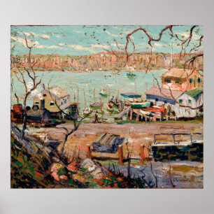 Lawson's River Scene-Boats and Houses Poster