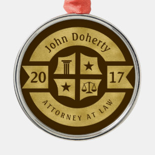 Lawyer 201X Attorney At Law   Decorative Golden Metal Tree Decoration