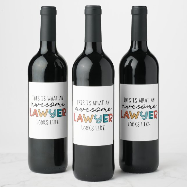 Lawyer | Attorney at Law | Awesome Lawyer Funny Wine Label (Bottles)