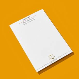 Lawyer Attorney At Law Classy White Notepad