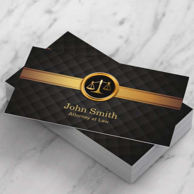 Lawyer Attorney at Law Luxury Gold Striped Business Card (Creator Uploaded)